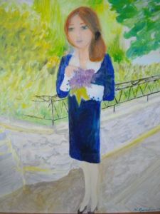 Voir le détail de cette oeuvre: Jeune fille au bouquet de lilas. Madeleine Gendron© Tous droits réservés.